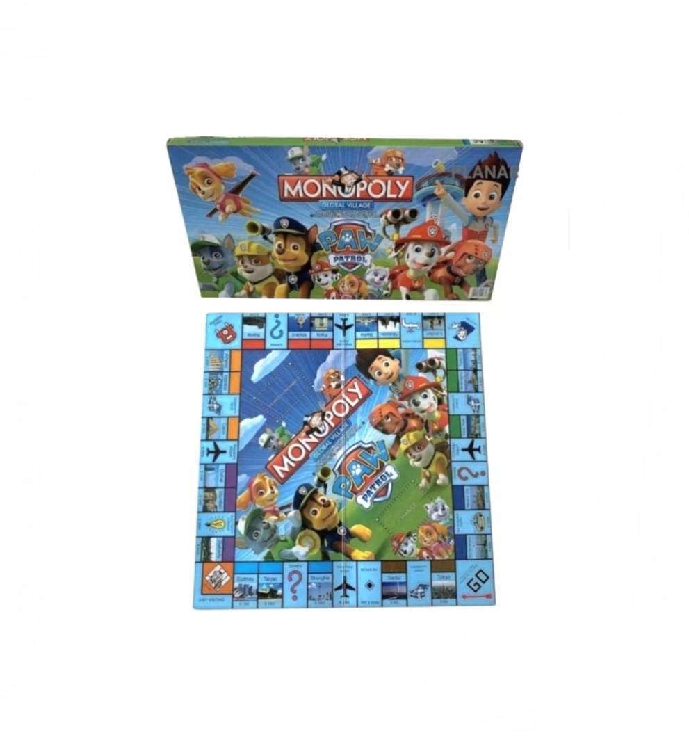Joc de societate in engleza, Monopoly World Edition, Paw Patrol, multicolor, 100 piese