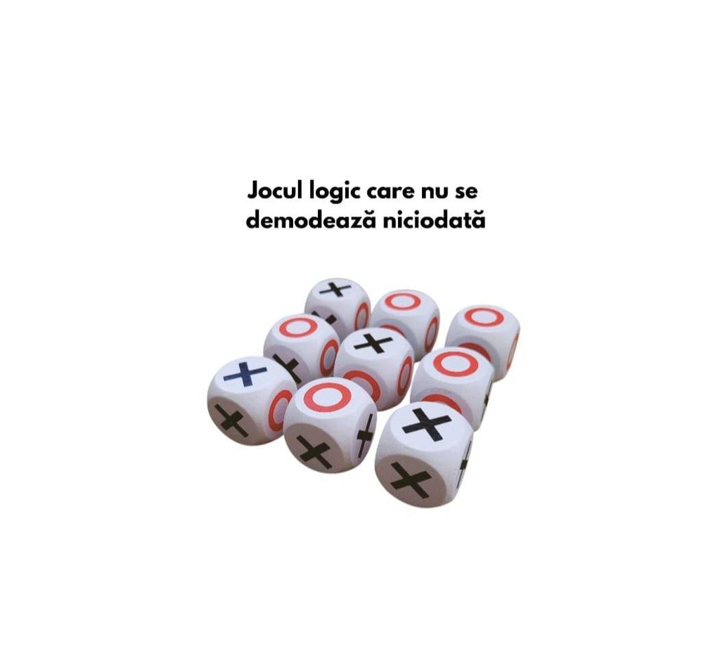 Joc de societate X si zero, cuburi din lemn, 3 ani+
