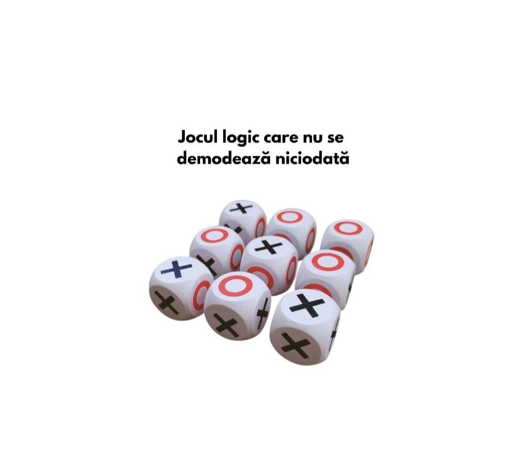 Joc de societate X si zero, cuburi din lemn, 3 ani+