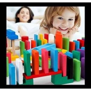 Joc Domino din lemn , multicolor , 360 piese