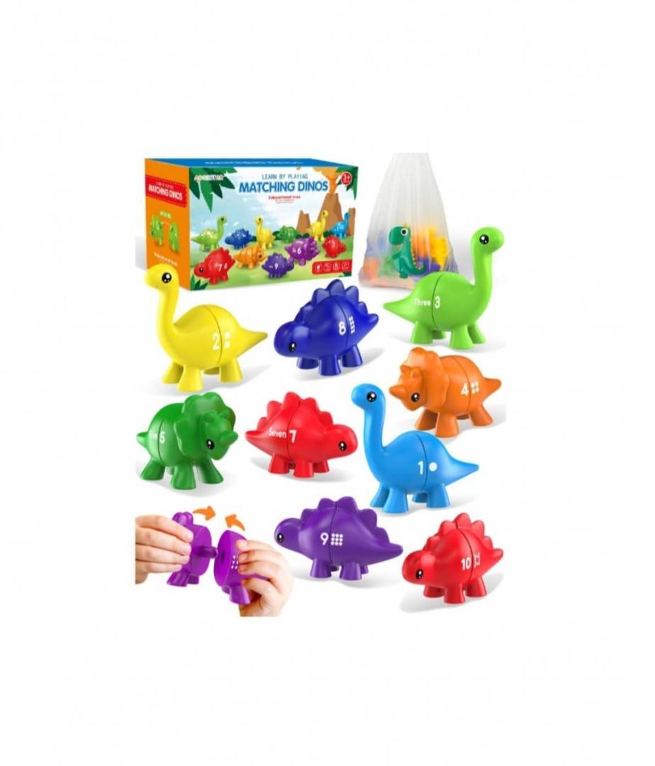 Joc educativ de asociere, Dinozauri si numere, multicolor, 18 luni +