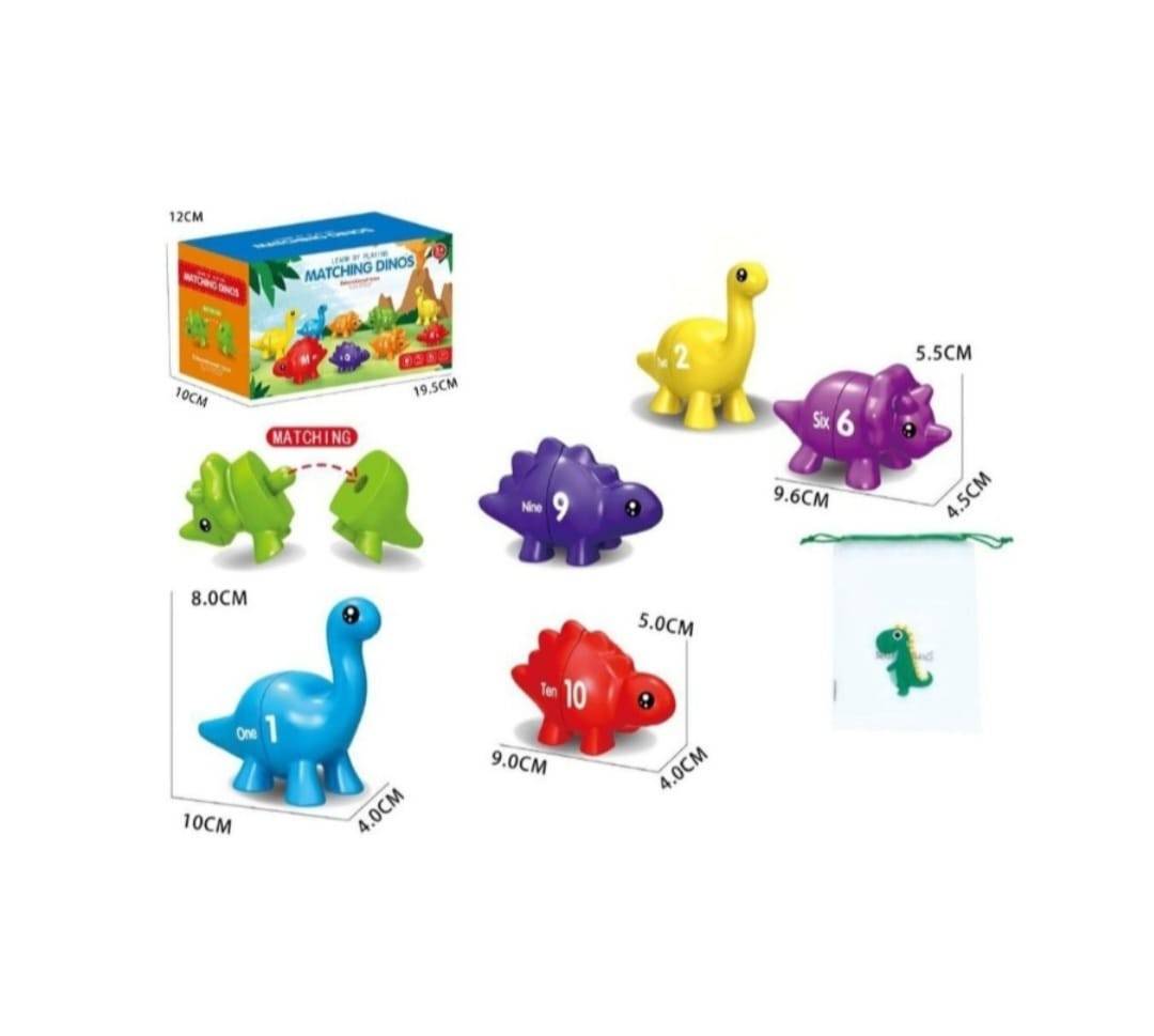 Joc educativ de asociere, Dinozauri si numere, multicolor, 18 luni +