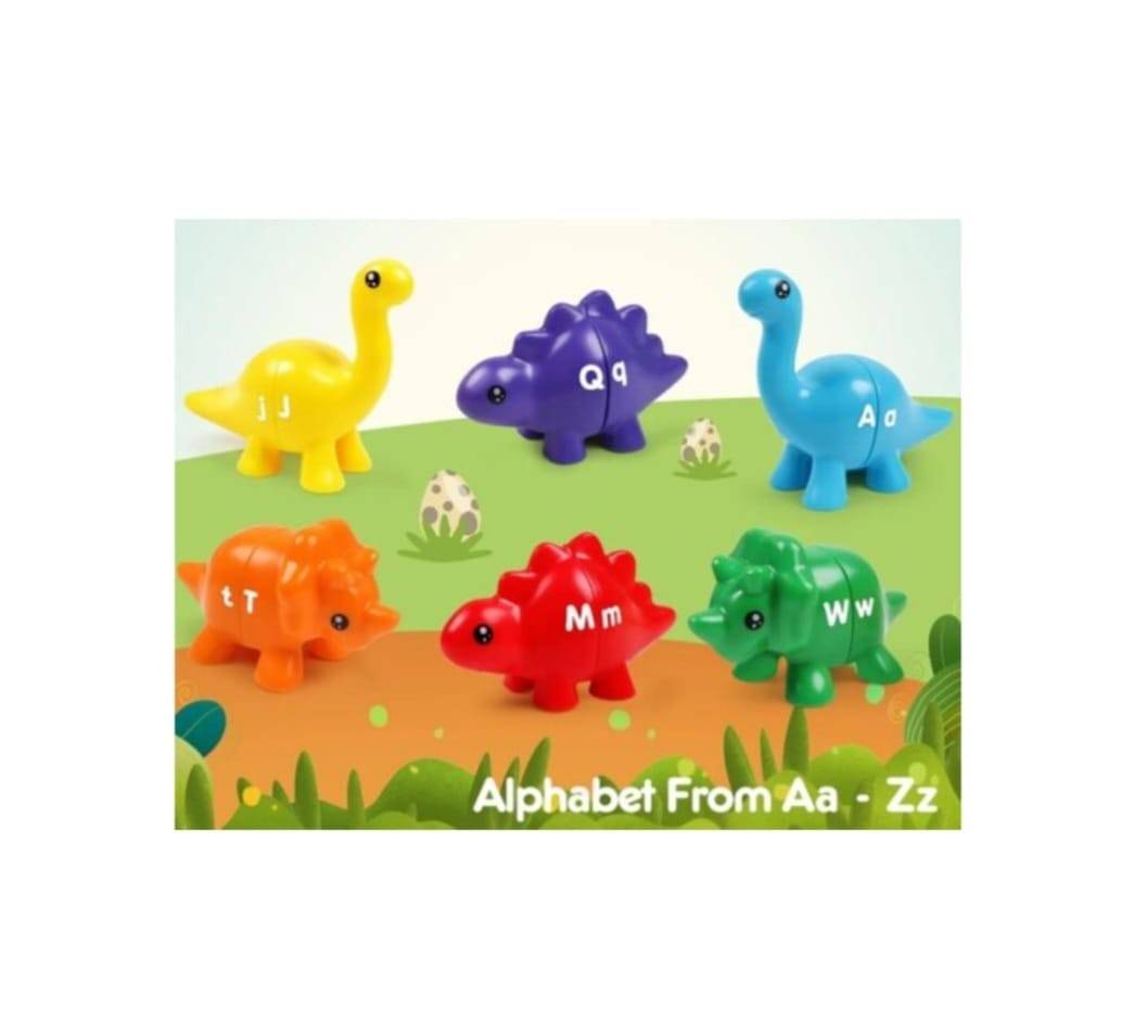 Joc educativ de asociere, Dinozauri si numere, multicolor, 18 luni +