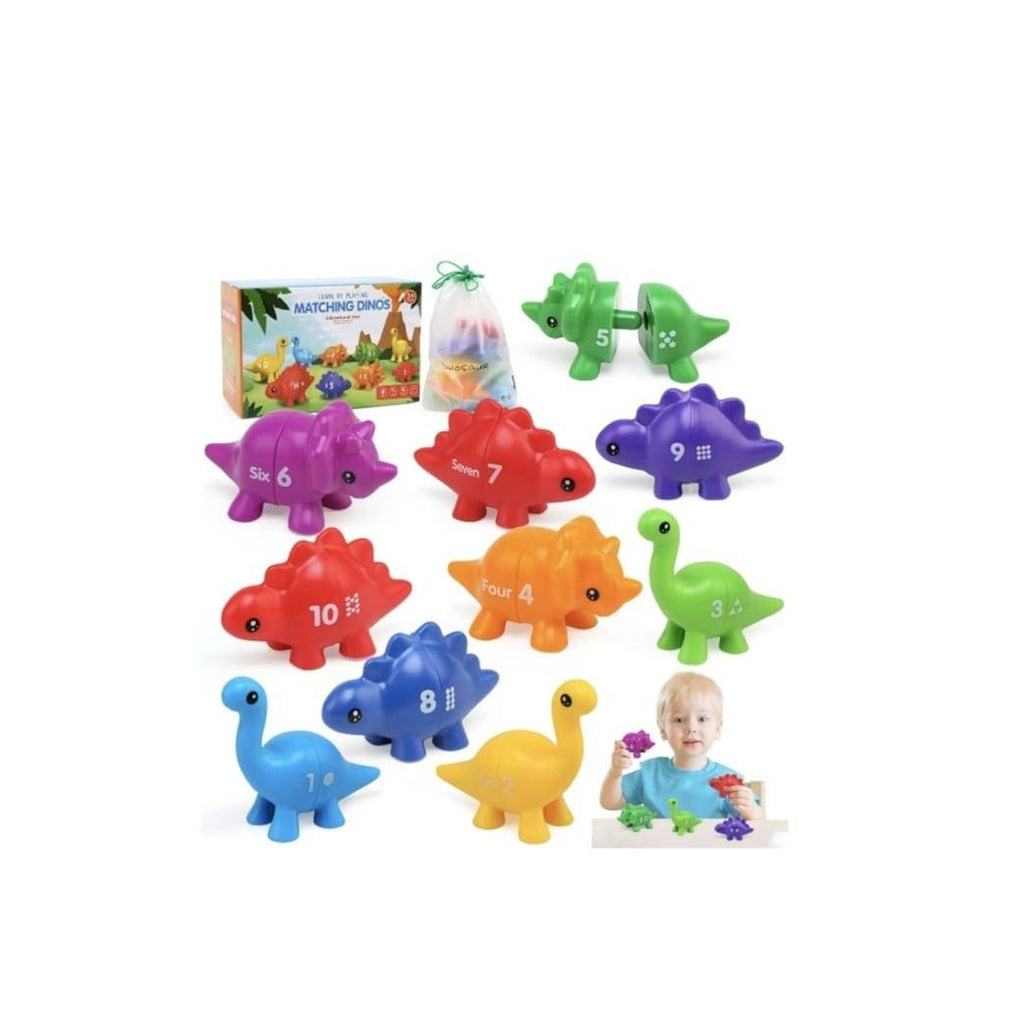Joc educativ de asociere, Dinozauri si numere, multicolor, 18 luni +