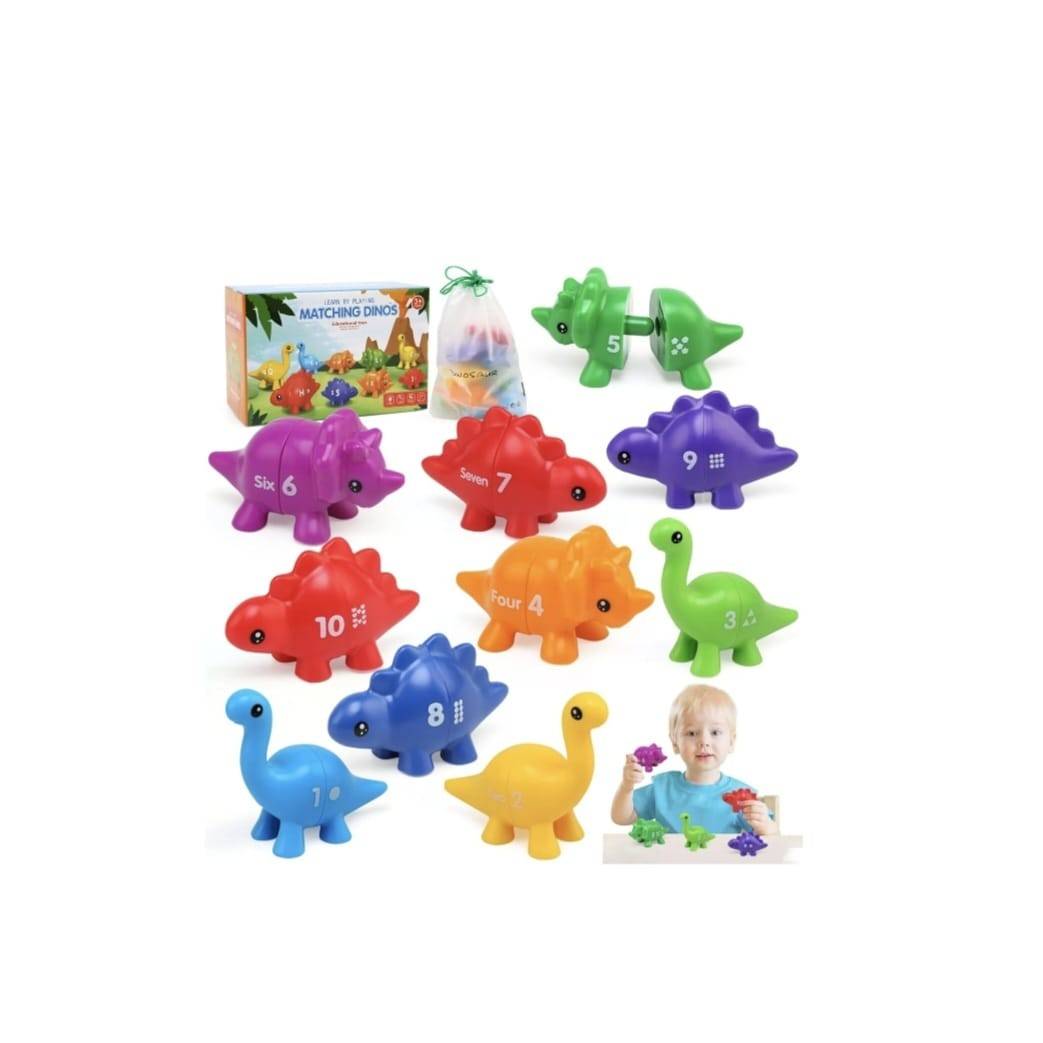 Joc educativ de asociere, Dinozauri si numere, multicolor, 18 luni +