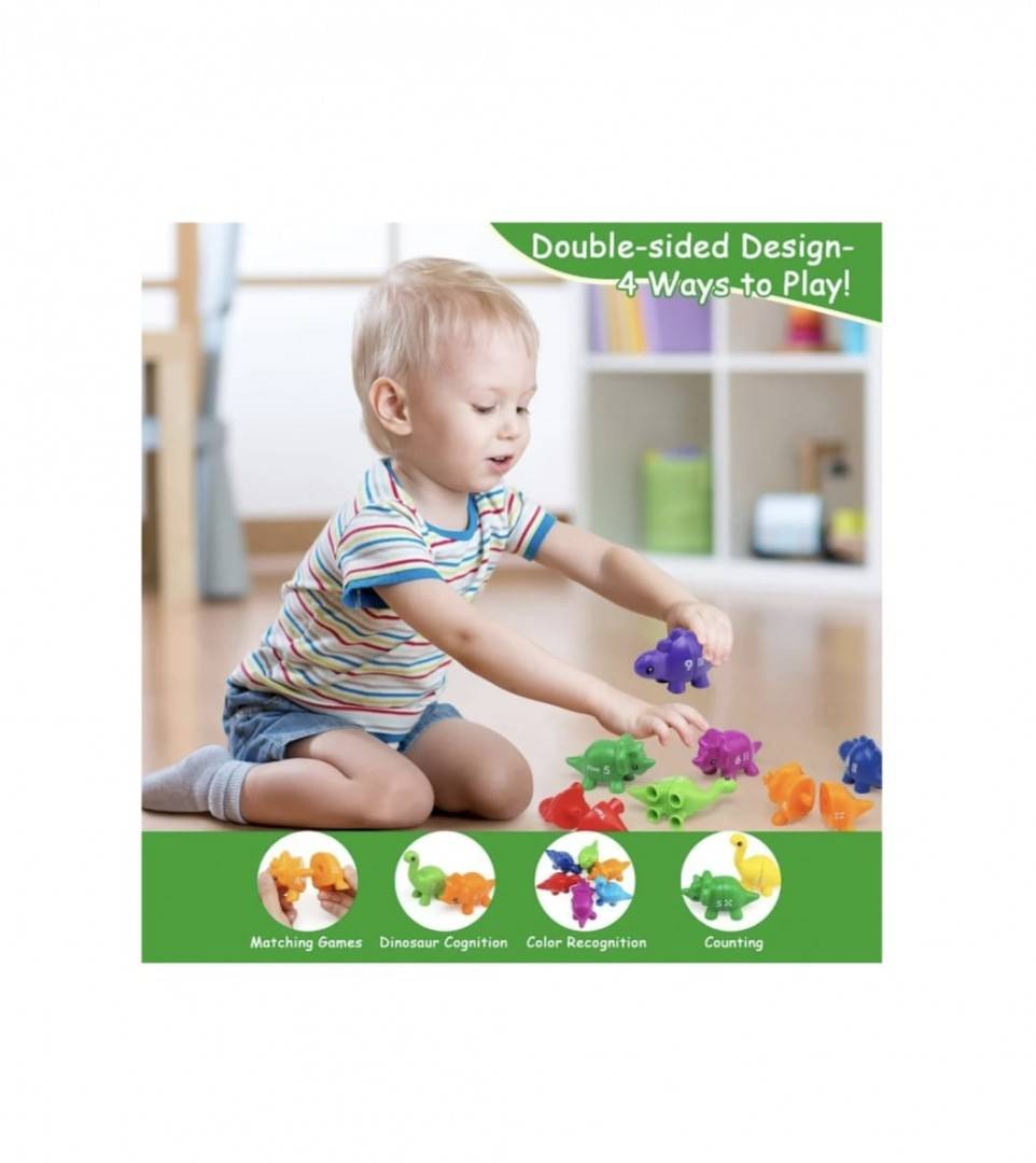 Joc educativ de asociere, Dinozauri si numere, multicolor, 18 luni +