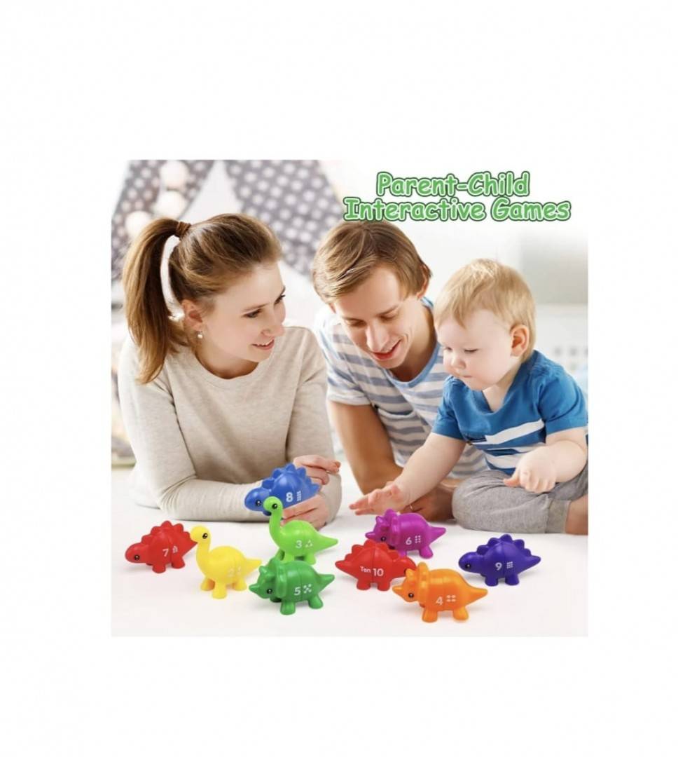 Joc educativ de asociere, Dinozauri si numere, multicolor, 18 luni +