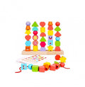 Joc educativ de stivuire cu 5 coloane, lemn, multicolor, 3 ani+