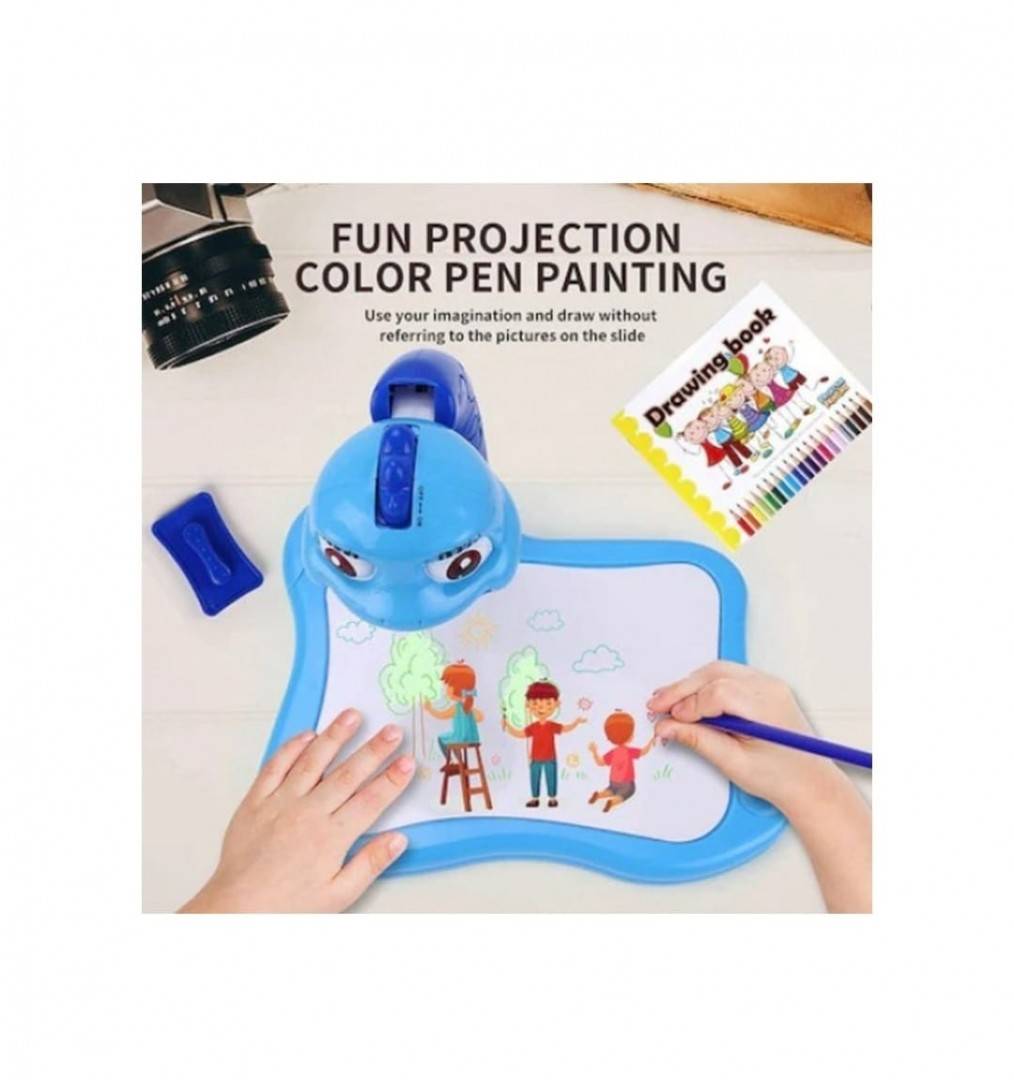 Joc educativ, Masa de desenat cu proiector, albastru, 3 ani+