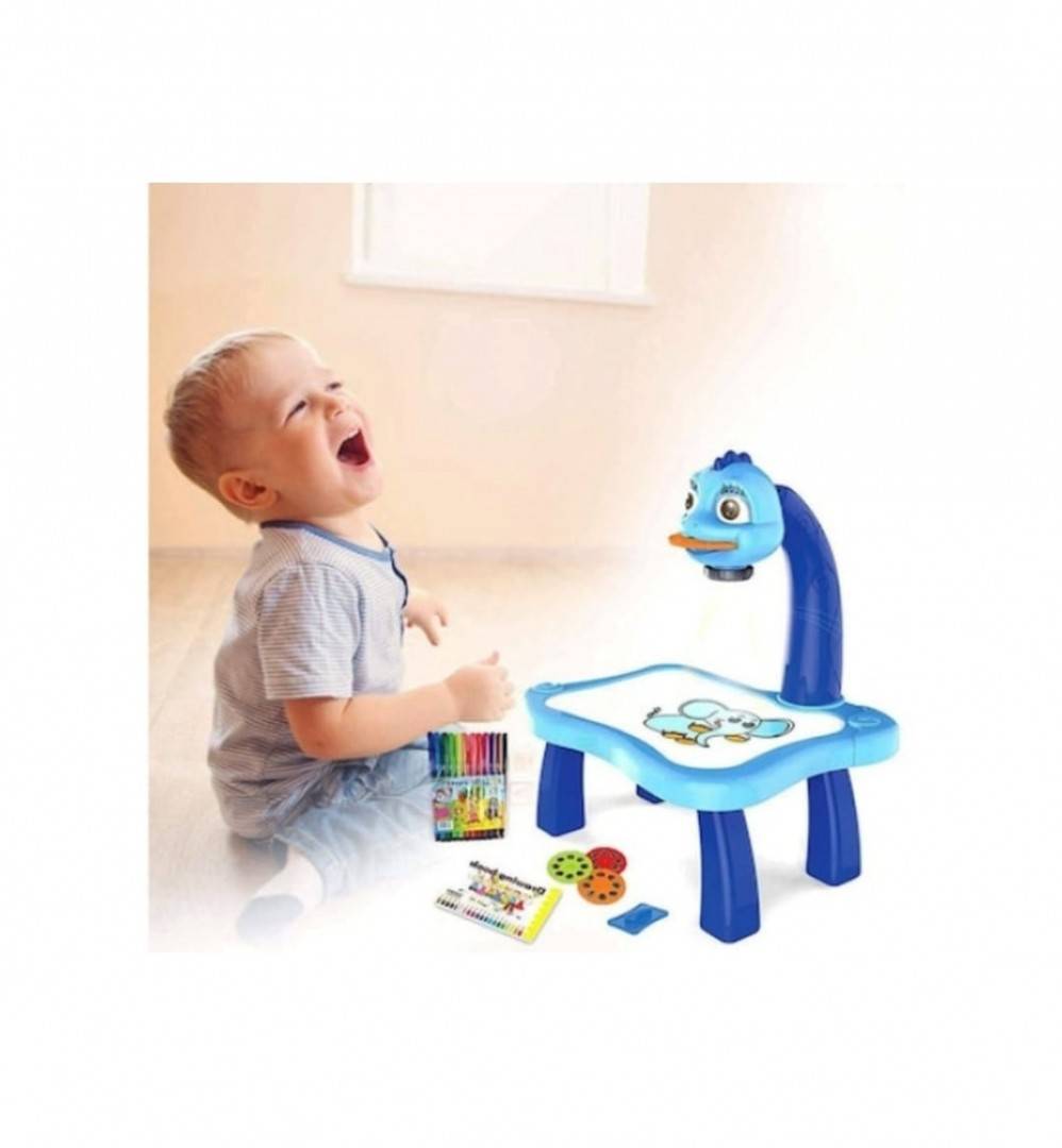 Joc educativ, Masa de desenat cu proiector, albastru, 3 ani+