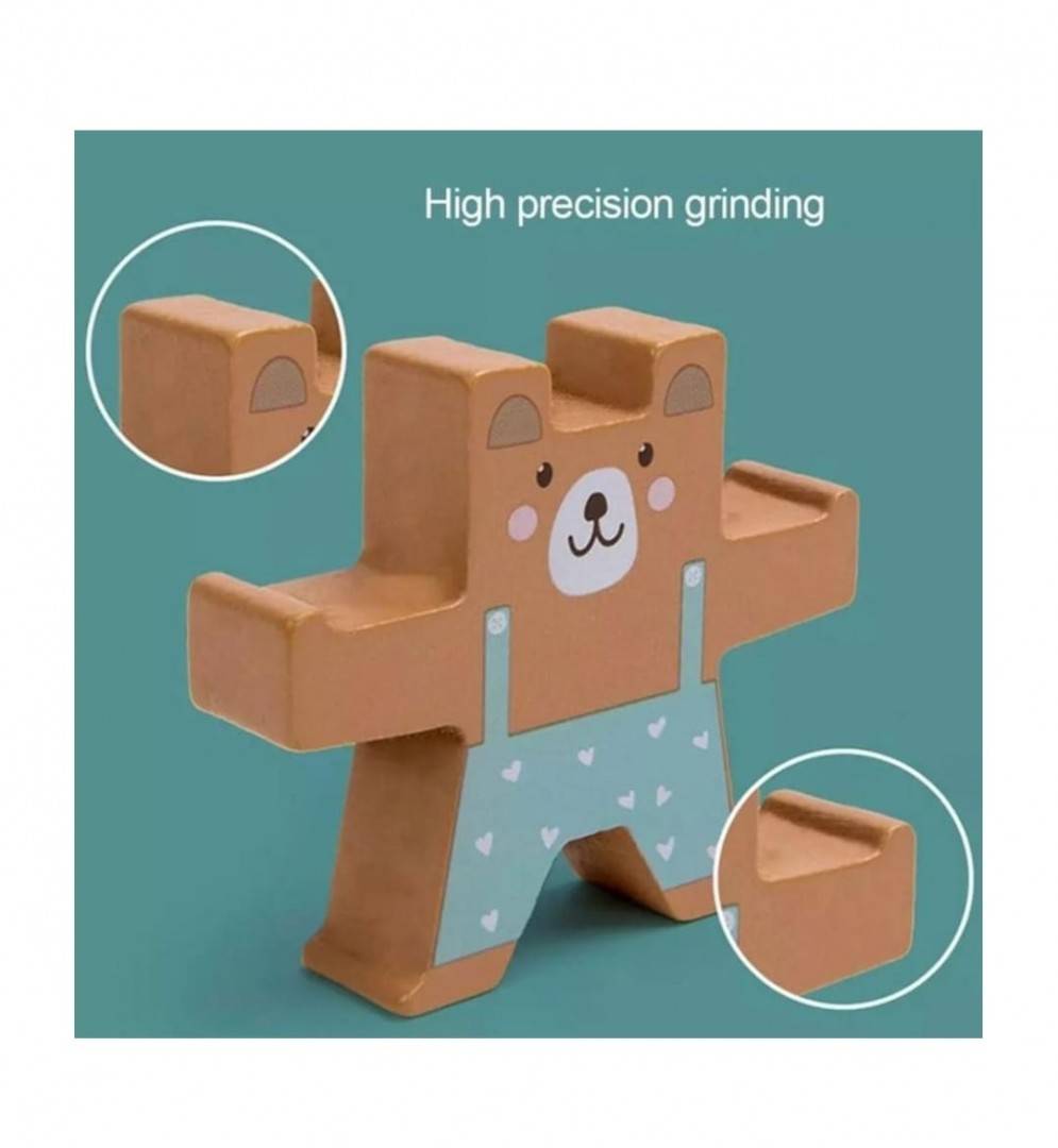 Joc educativ Montessori din lemn, Catelusi Acrobati, multicolor