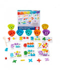Joc educativ operatiuni matematice, lemn, multicolor, 27 cm
