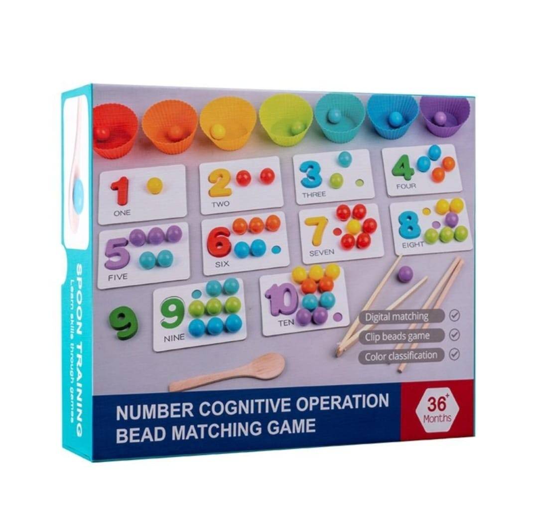 Joc educativ operatiuni matematice, lemn, multicolor, 27 cm