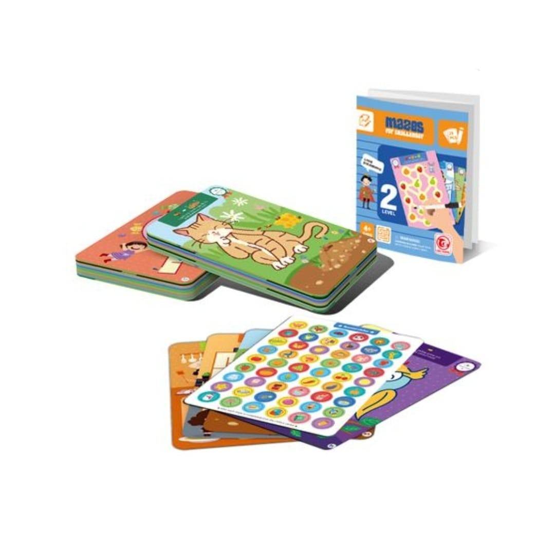 Joc labirint, 25 planse reutilizabile, Level 2, multicolor