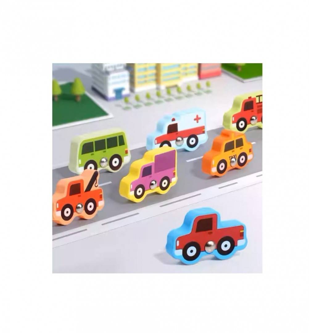 Joc logaritmic 6 in 1, multifunctional cu alfabet si cifre, montessori, lemn, multicolor