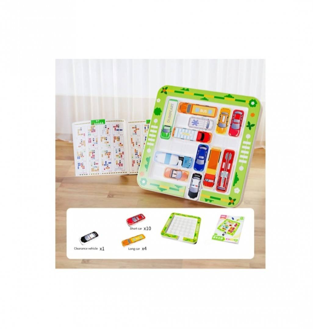 Joc logic labirint Masini, Car Moving Game, lemn, 3 ani+