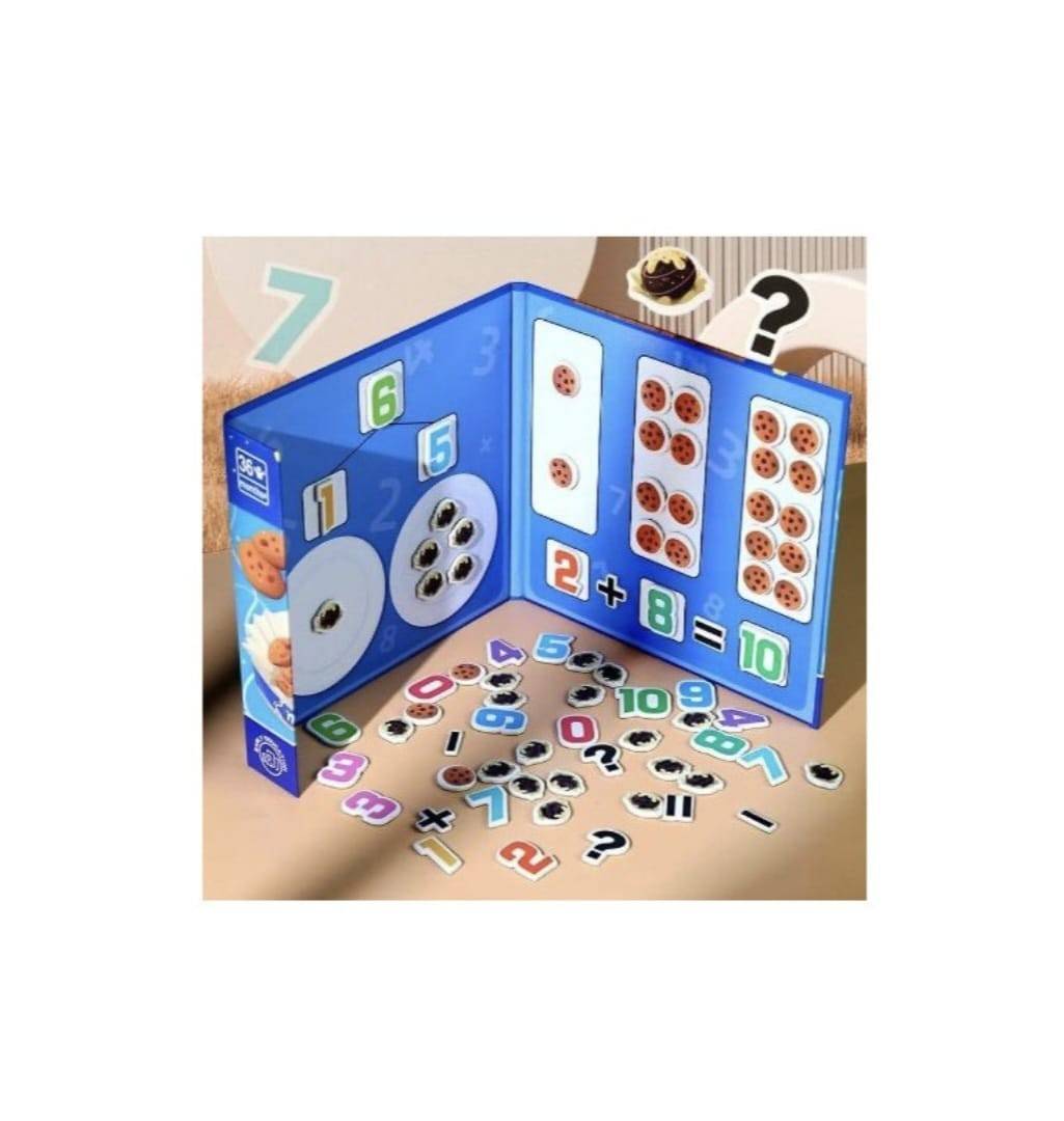 Joc magnetic aritmetic, 76 piese magnetice, multicolor, 3 ani+