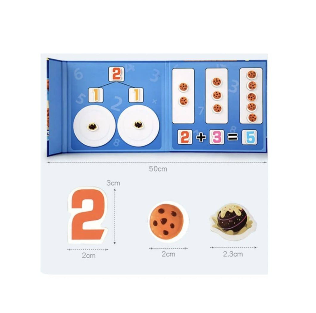 Joc magnetic aritmetic, 76 piese magnetice, multicolor, 3 ani+