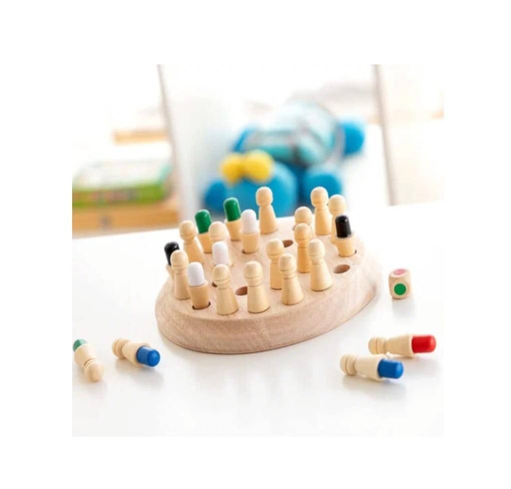 Joc memorie si inteligenta, Memory Chess, lemn, 3 ani+