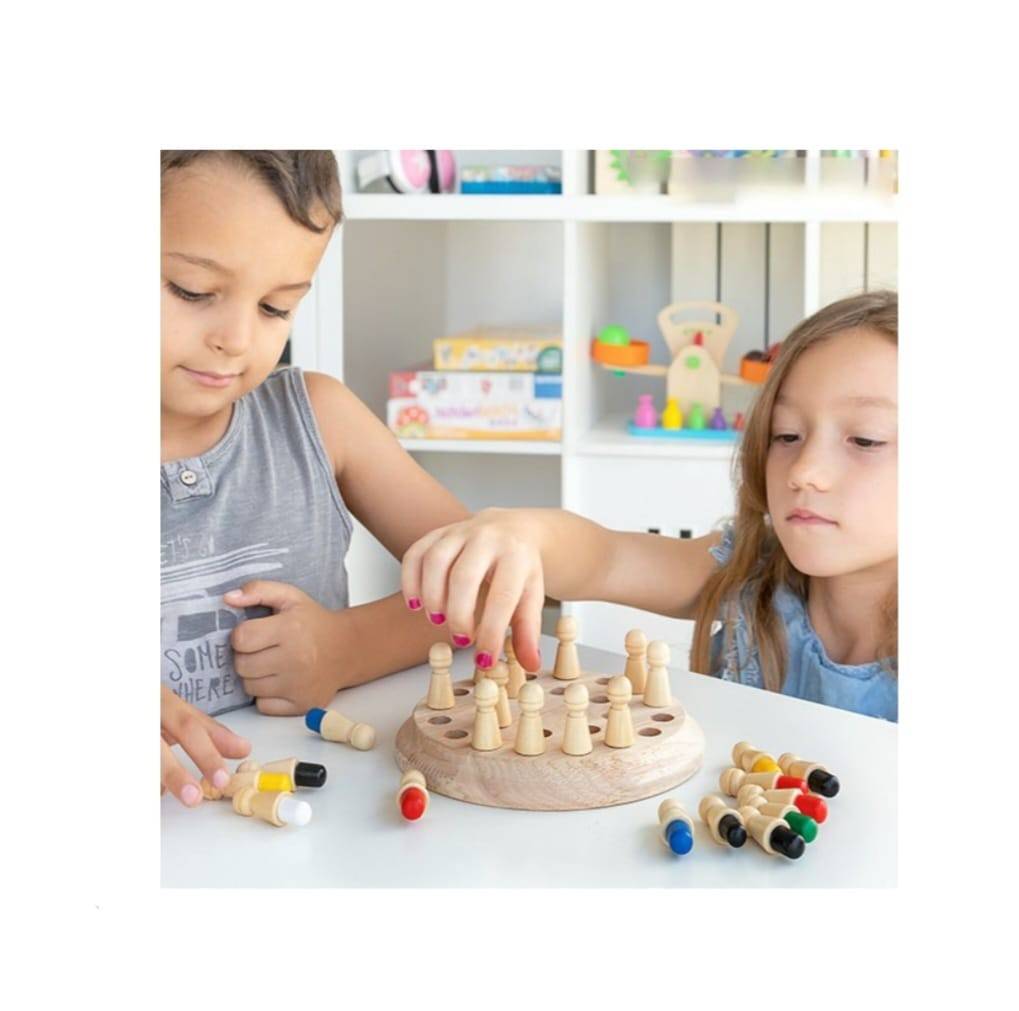 Joc memorie si inteligenta, Memory Chess, lemn, 3 ani+