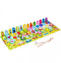 Joc Montessori - Placa logaritmica 7 in 1, lemn, multicolor, 43 cm