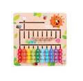 Joc, Montessori Labirint Matematica, lemn, multicolor, 30 cm