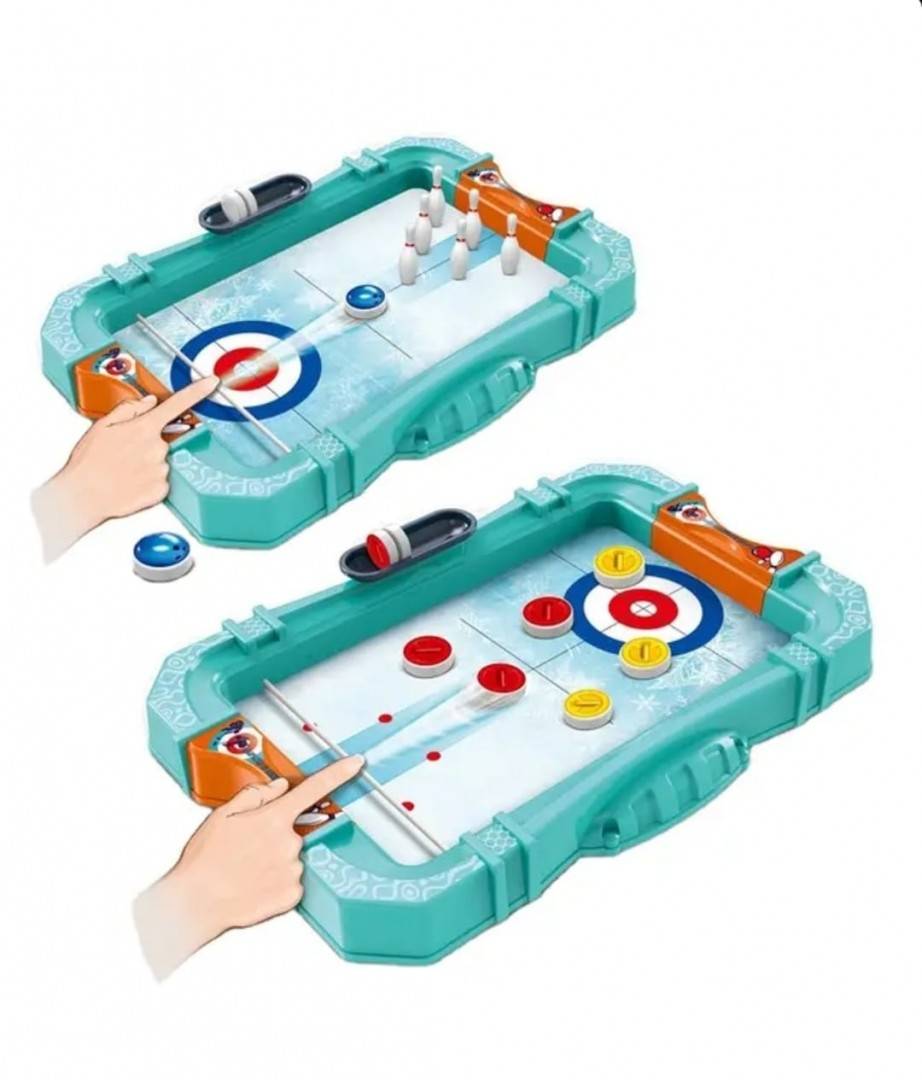 Joc pentru copii, 2 in 1 - Bowling & Curling Game, multicolor
