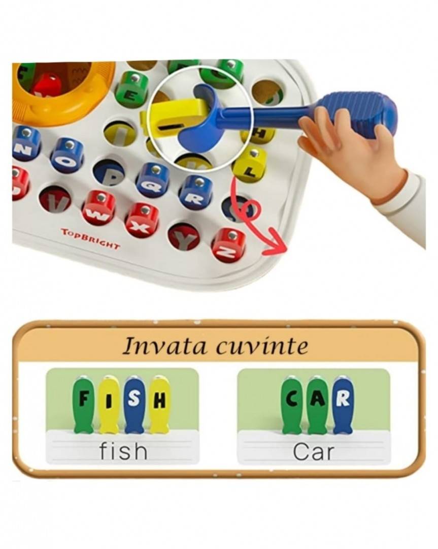 Joc pescuit magnetic, Literele Alfabetului, multicolor