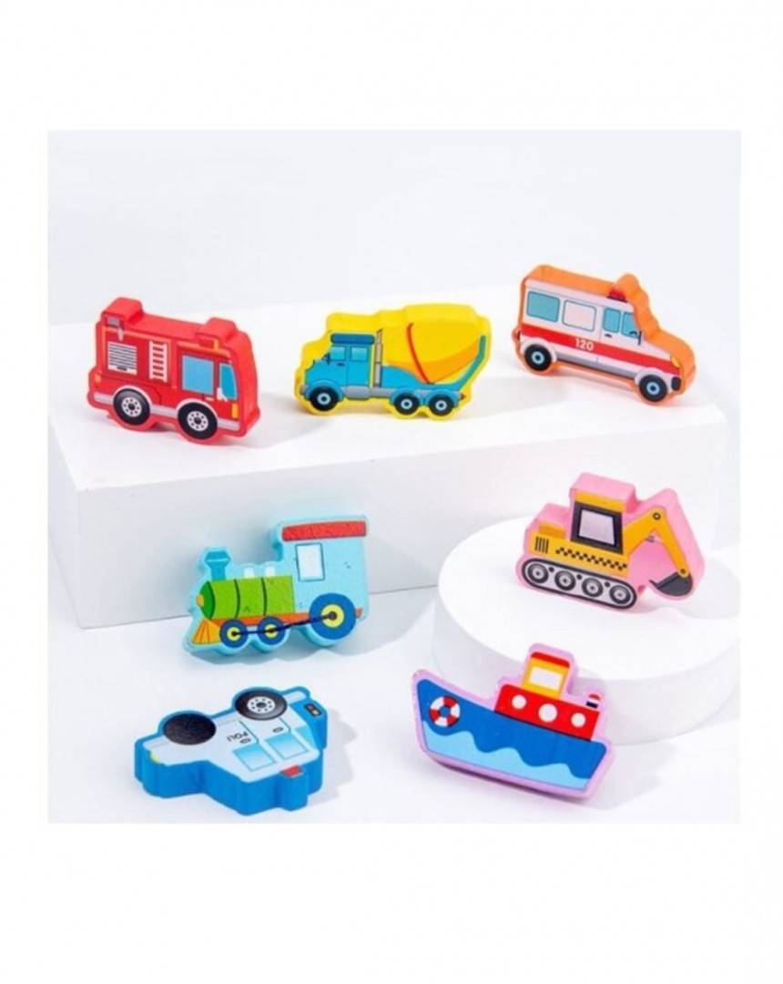 Joc Placa cu puzzle incastru si figurine multiple, lemn, multicolor, 45 cm