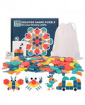 Joc Tangram educativ,din lemn, montessori, 180 piese