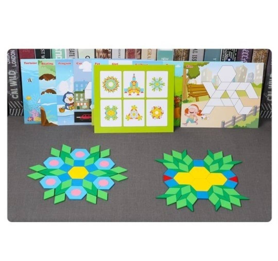 Joc Tangram educativ, lemn, 250 piese