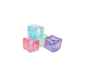 Jucarie antistres, Cub Jelly cu glitter, multicolor,  5.2 cm