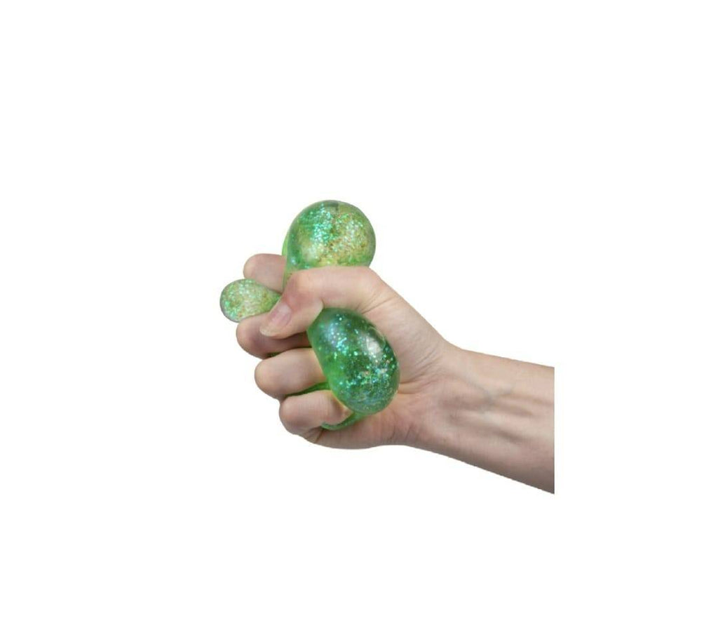 Jucarie antistres, Cub Jelly cu glitter, multicolor,  5.2 cm
