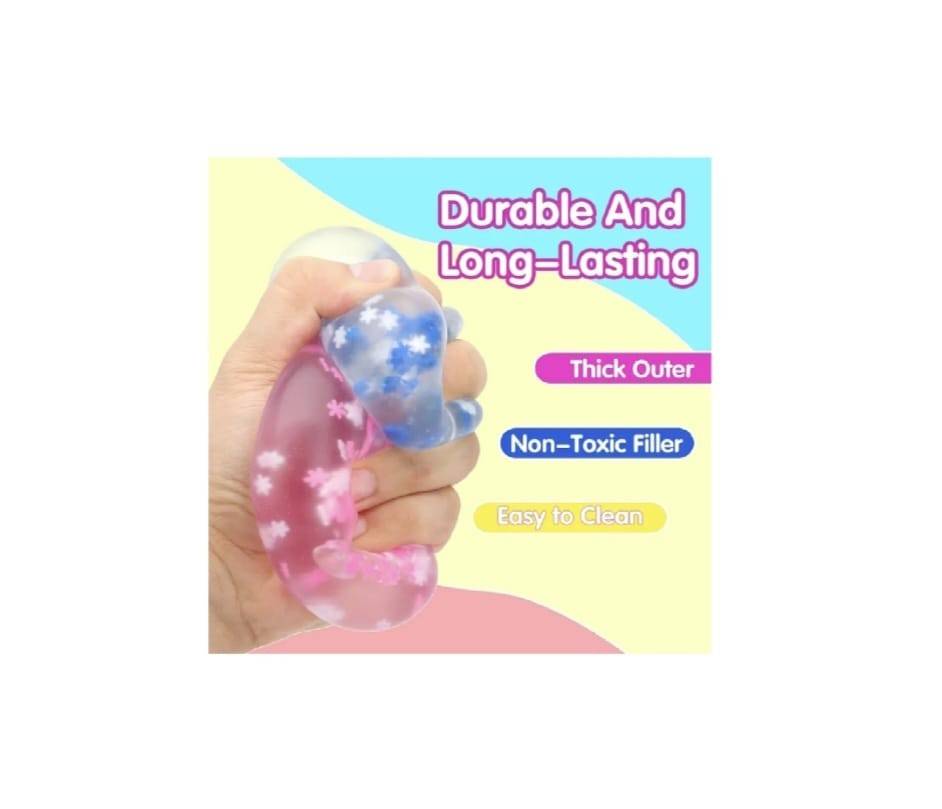 Jucarie antistres, Cub Jelly cu glitter, multicolor,  5.2 cm