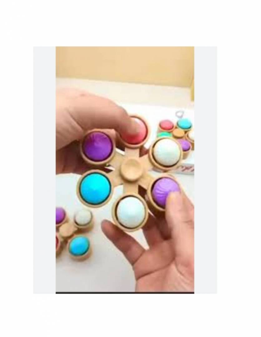 Jucarie antistres, Fidget spinner Dumpling, 5 brate, lumini, led, multicolor