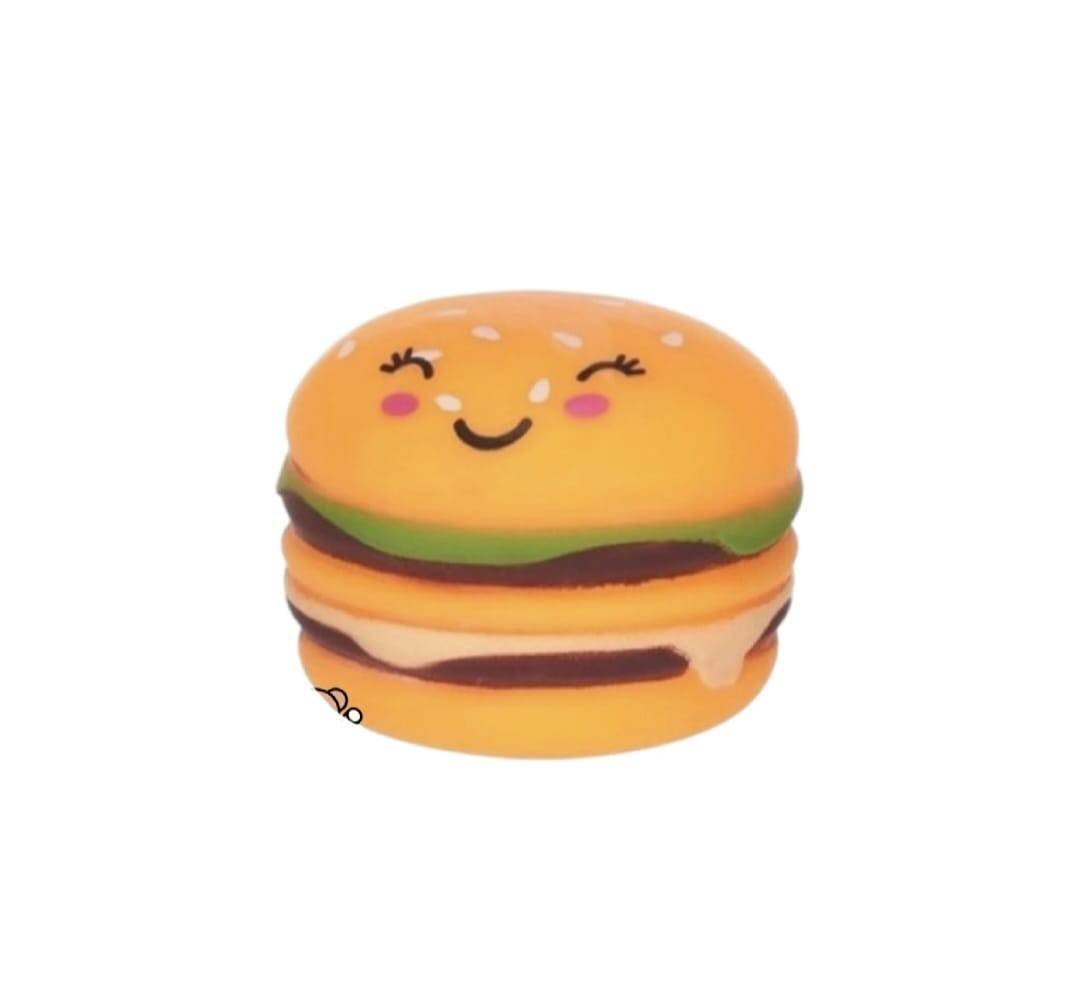Jucarie antistres, Hamburger Squishy, design realist, textura moale, 7 cm