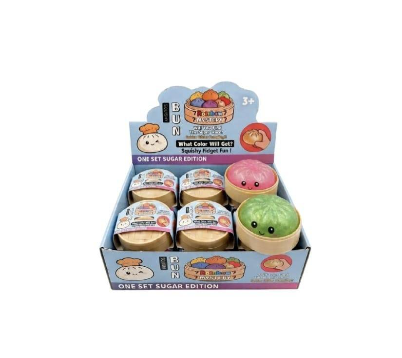 Jucarie antistres minge dumpling squishy sclipici mystery box, multicolor