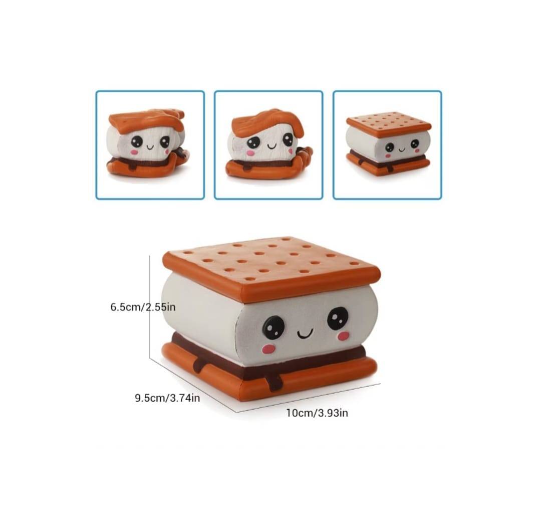 Jucarie antistres, Sandwich Biscuit Squishy, design realist, textura moale, 10 cm