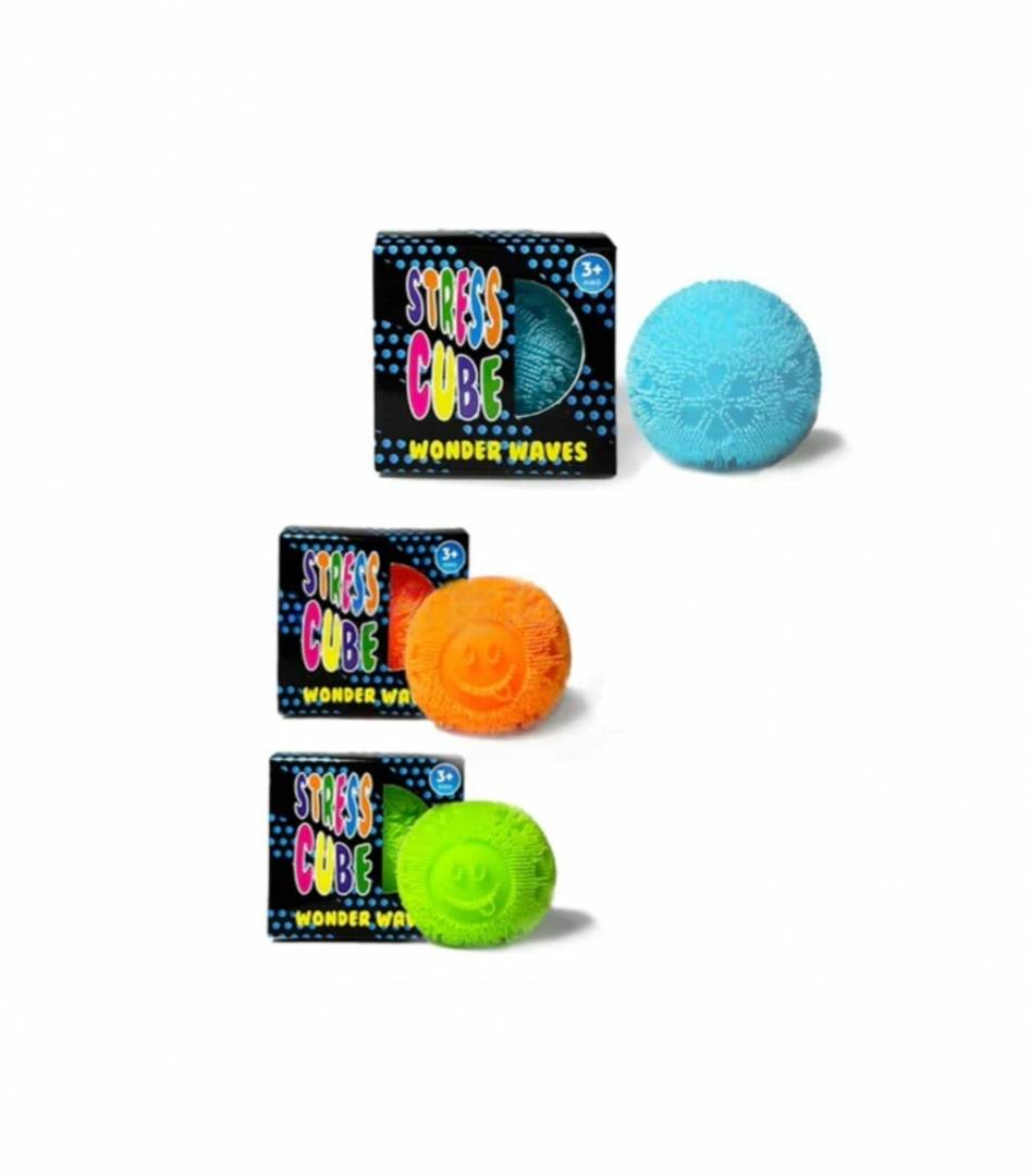 Jucarie antistres, Squishy Fuzz Stress Ball, multicolor, 5.5 cm