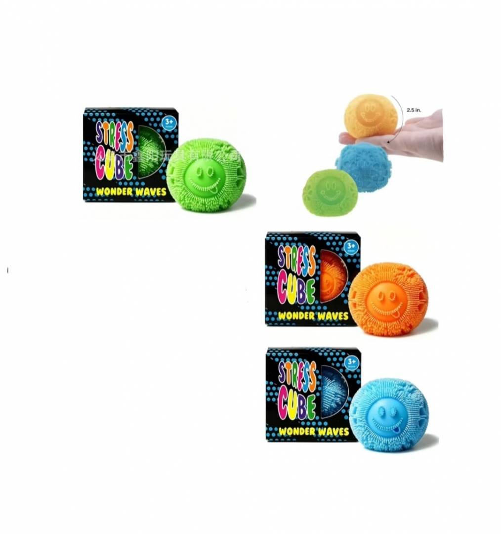 Jucarie antistres, Squishy Fuzz Stress Ball, multicolor, 5.5 cm