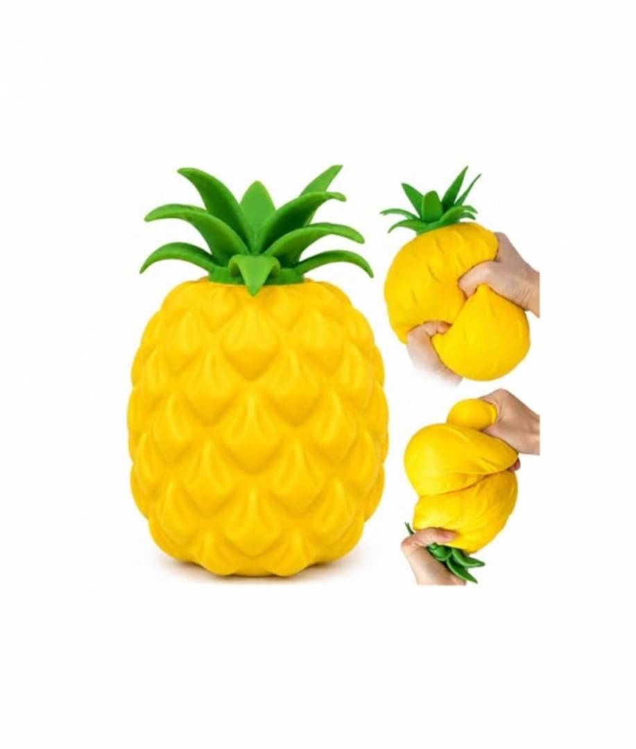 Jucarie antistres squishy, model Ananas, spuma cu revenire lenta, textura usor lipicioasa, multicolor, 21 cm
