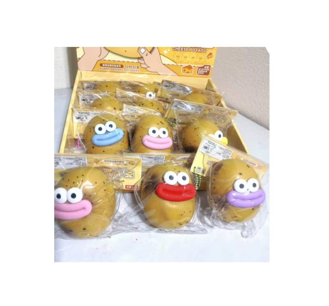 Jucarie antistres squishy, model Cartof, 1 buc, multicolor, 8 cm