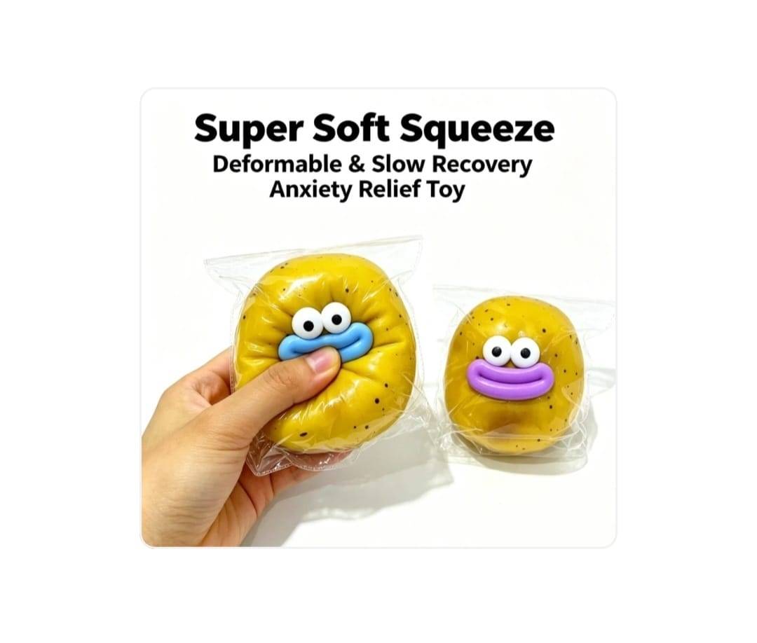 Jucarie antistres squishy, model Cartof, 1 buc, multicolor, 8 cm