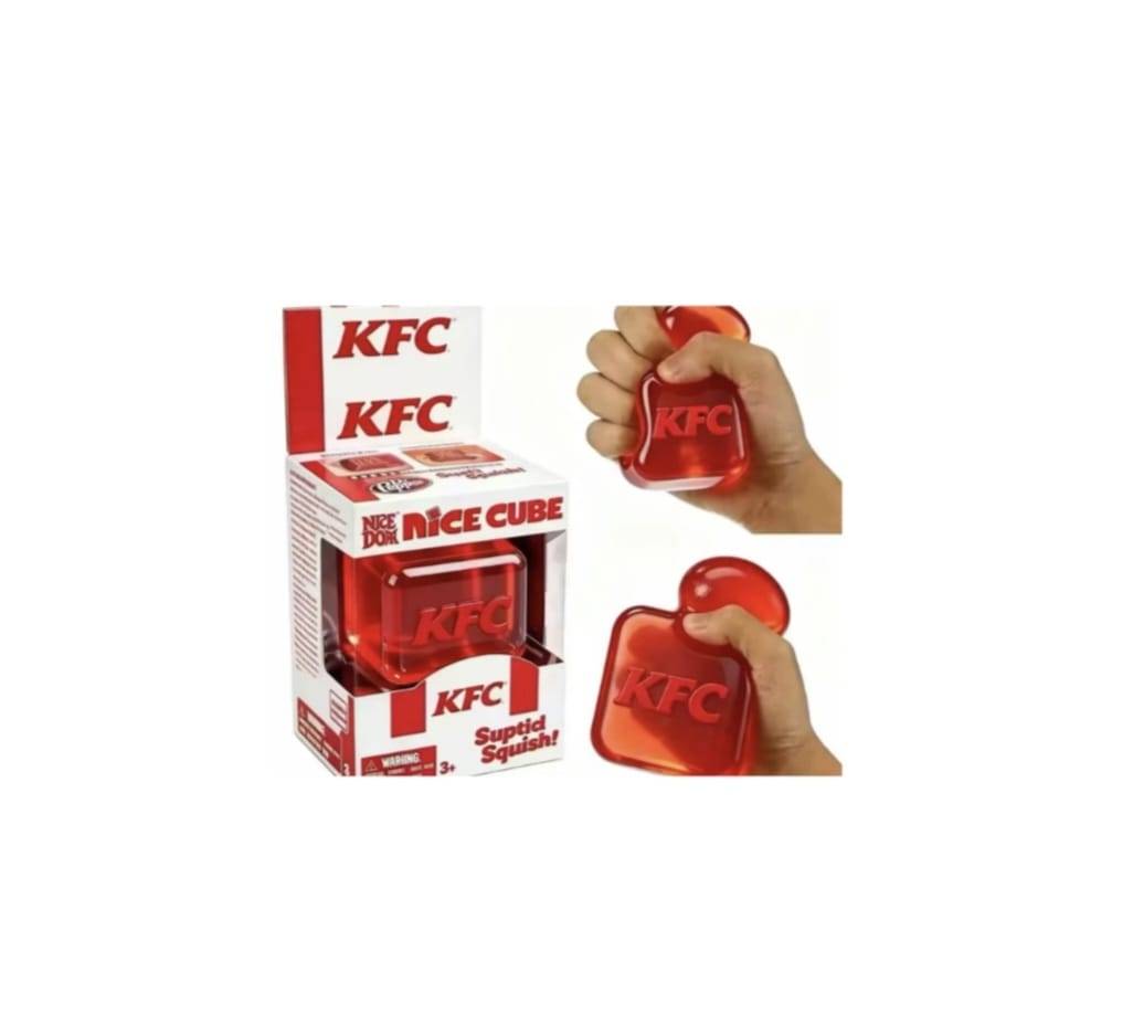 Jucarie antistres squishy, Schylling NeeDoh Nice Cube, KFC, rosu, 5.5 cm
