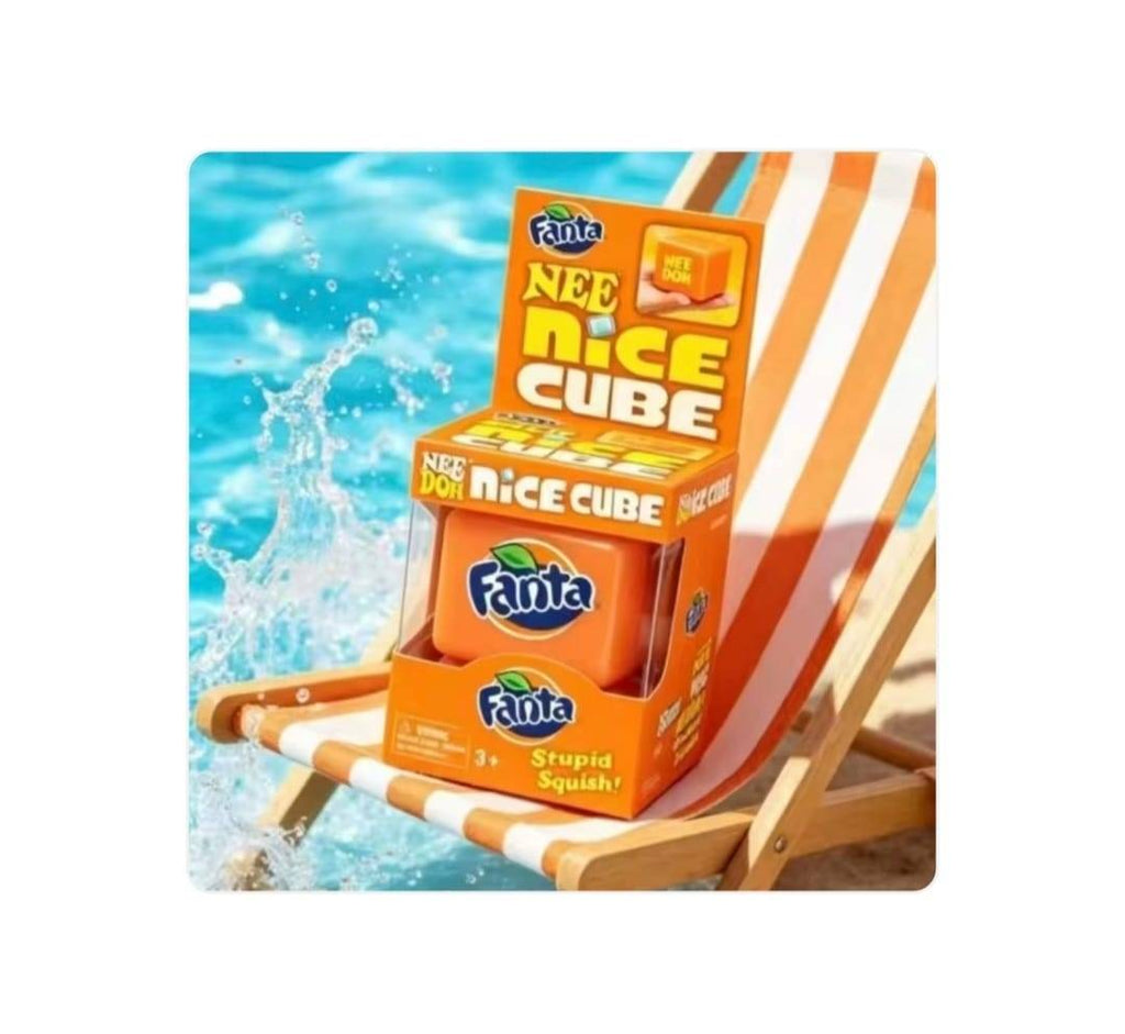 Jucarie antistres squishy, Schylling NeeDoh Nice Cube, Sprite, Dr Pepper, multicolor, 5.5 cm