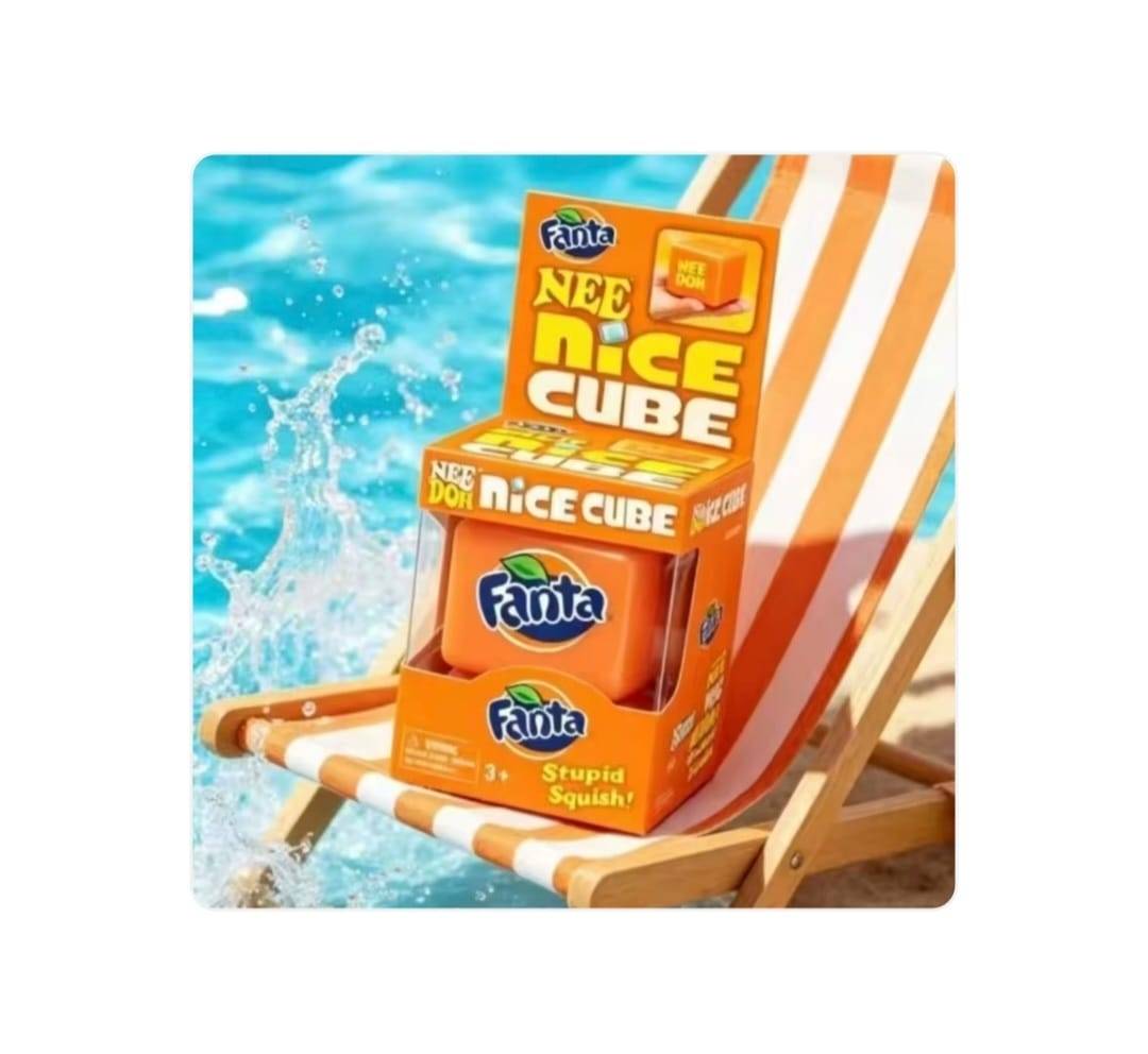 Jucarie antistres squishy, Schylling NeeDoh Nice Cube, Sprite, Dr Pepper, multicolor, 5.5 cm