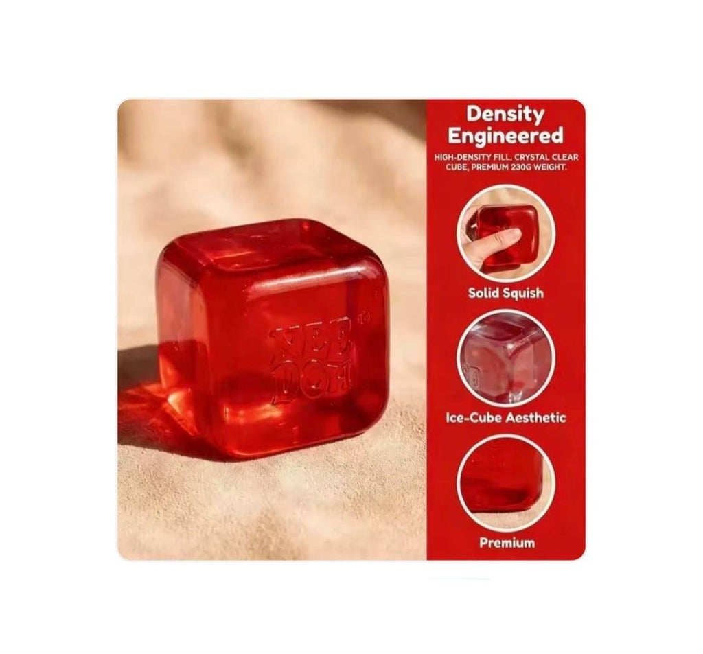 Jucarie antistres squishy, Schylling NeeDoh Nice Cube, Sprite, Dr Pepper, multicolor, 5.5 cm