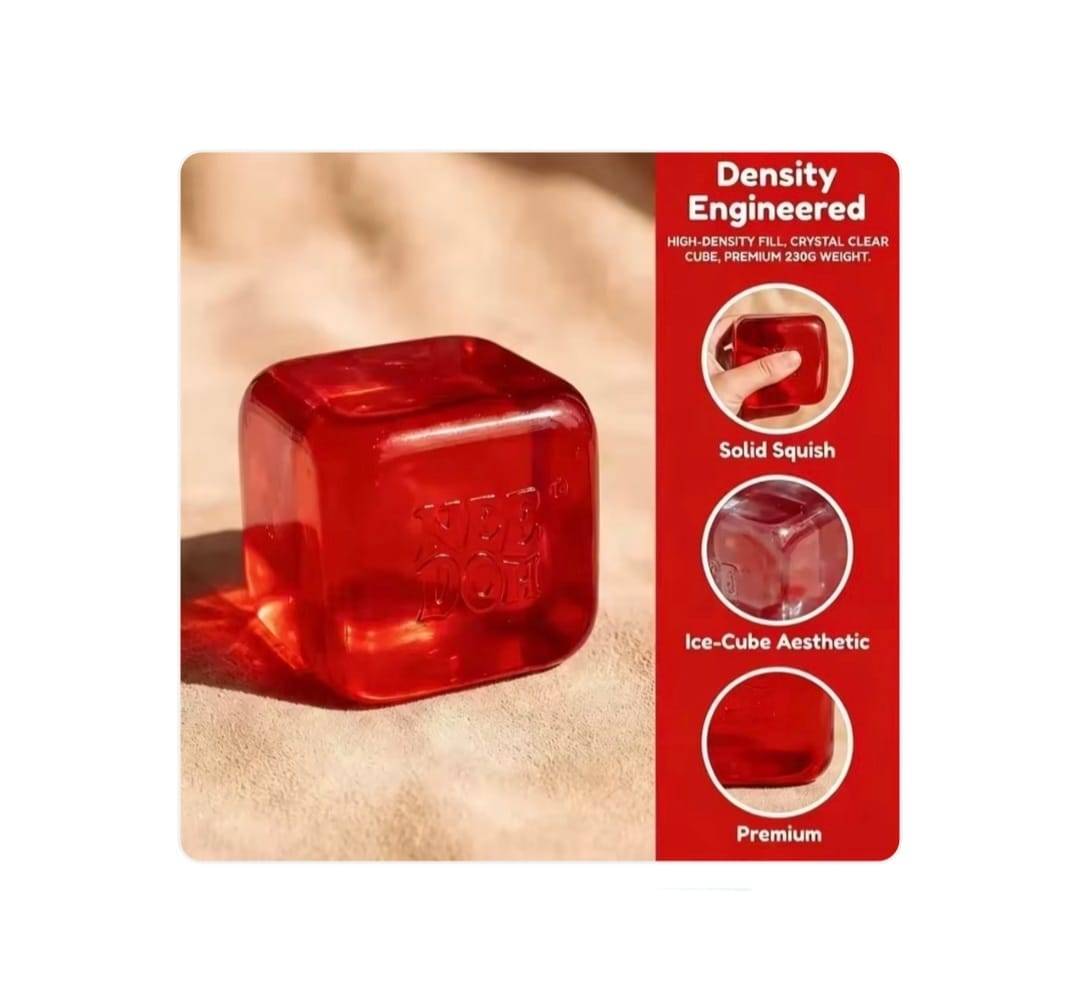 Jucarie antistres squishy, Schylling NeeDoh Nice Cube, Sprite, Dr Pepper, multicolor, 5.5 cm