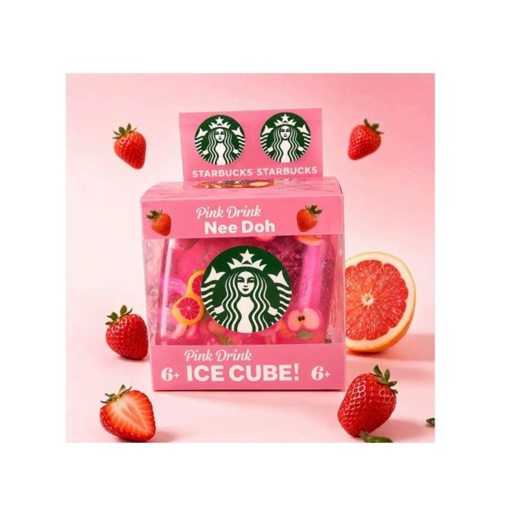 Jucarie antistres squishy, Schylling NeeDoh Nice Cube, STARBUCKS, 1buc, multicolor, 5.5 cm