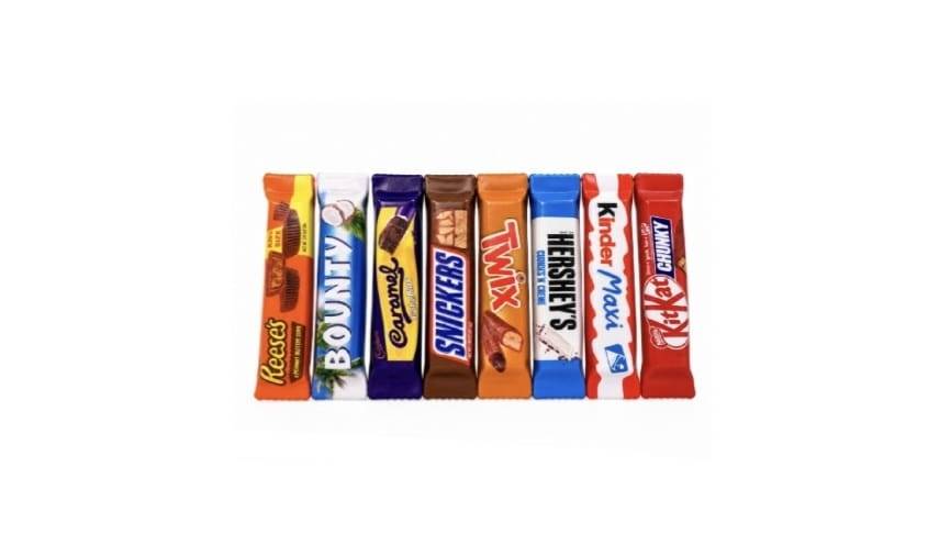 Jucarie antistres squishy, tip Baton Reese's, Mars, Bounty, Twix, KitKat, Kinder, multicolor, 20 cm